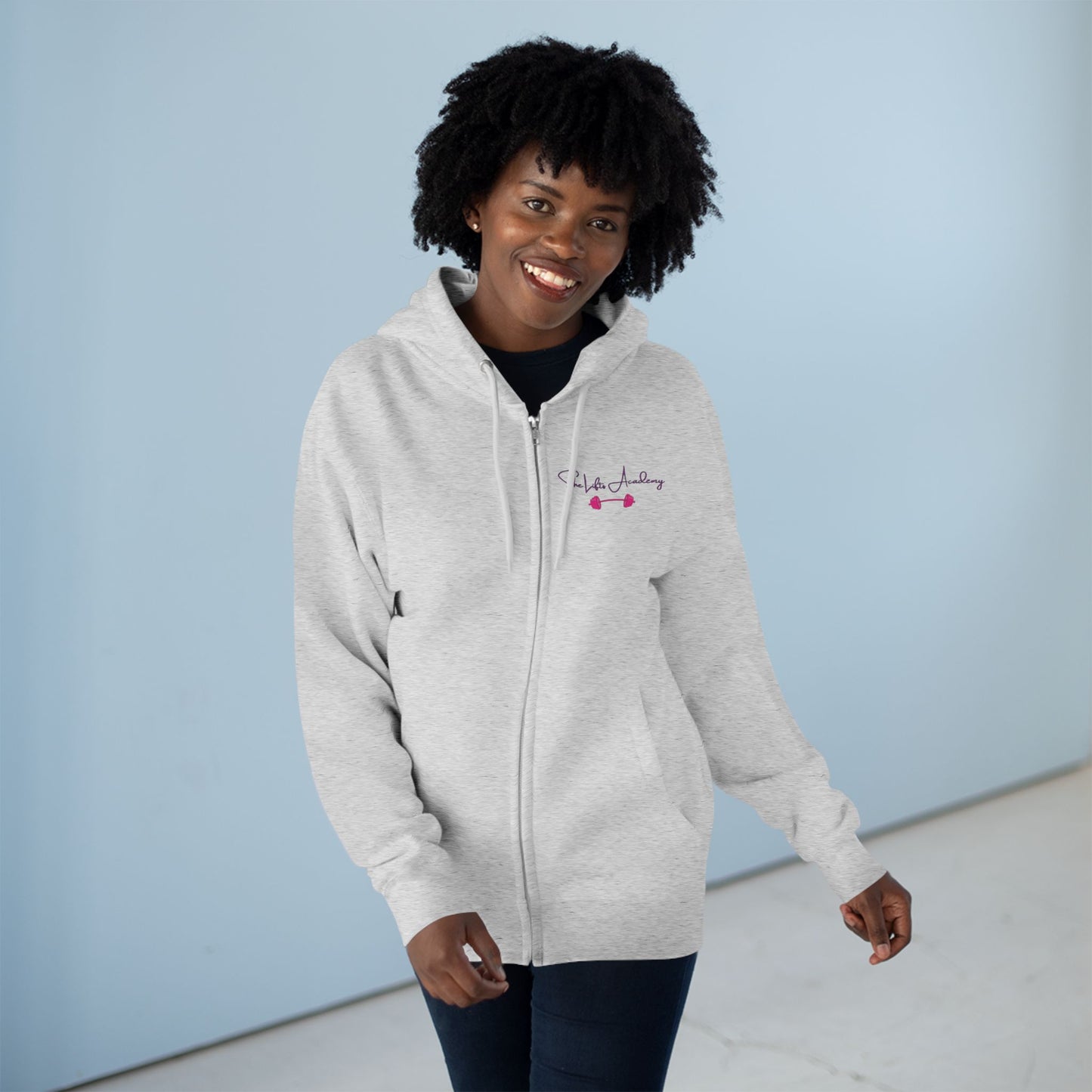 She Lifts Academy sweatshirt
