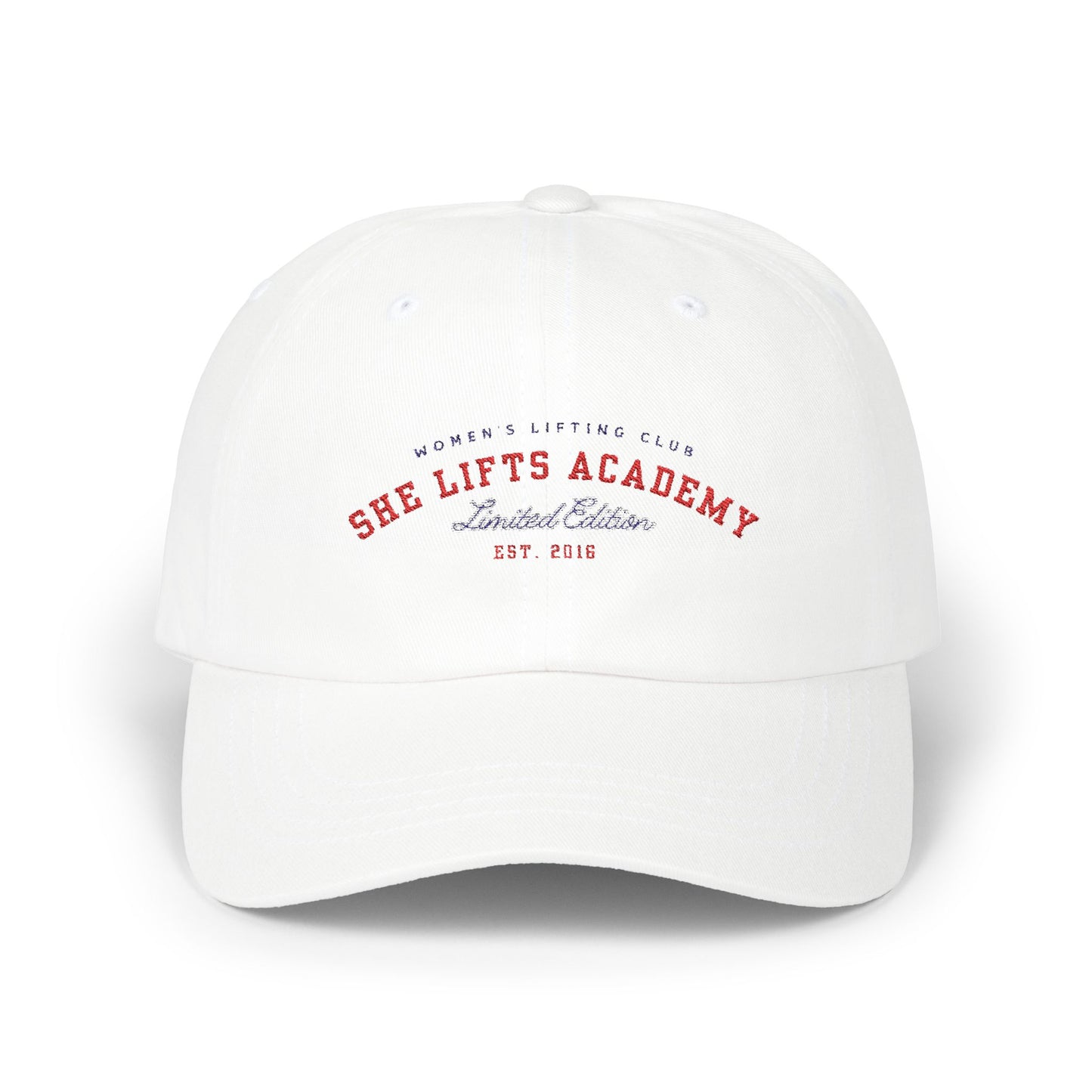 She Lifts Academy College Embroidered Cap